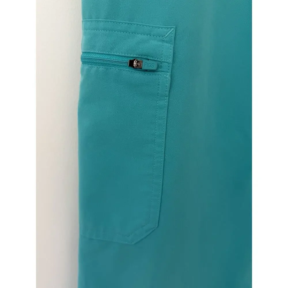FIGS Cairo Scrub Pants XL Tall Technical Collection Teal Cargo Stretch Medical